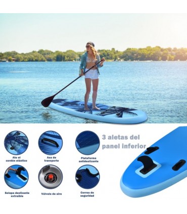 Tabla de paddle surf hinchable Costway Hawaii 11'0"
